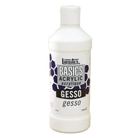 Liquitex Basics – Médium acrylique 104016, Gesso, bouteille de 473 ml (16 oz)-Excellente couche d'apprêt de base pour de nombreuses applications Nécessite habituellement l’application d’une seule couche