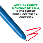 BIC - Stylos à bille à 4 couleurs - rétractables, 1,0 mm - Paquet de 3-Choisissez votre couleur d'un seul clic - les botons correspondent à la couleur choisie