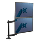 Fellowes - Bras-support double de la série Platine avec ports USB (8043401)-Ajustement simple et sans effort du moniteur au moyen de la technologie à ressorts pneumatiques
