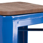 Flash Furniture - Tabouret de bar de 30 po haut en métal bleu sans dossier avec siège carré en bois-Quantité de pile: 4-8