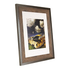 Kiera Grace – Cadre Railtown Benton, 11 x 14 po, avec passe-partout pour 8 x 10 po, gris métal, noyer-Cadre photo couleur gris métal avec noyer noir 
