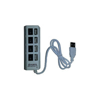 MMNOX – Concentrateur UH041 à 4 ports USB 2.0 avec commutateur, blanc (AS-MX-UH041W)-Concentrateur USB à 4 ports