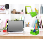 LimeLights -Lampe de bureau organisateur à col de cygne de 18 1/2 po avec support et port USB - Vert-Cordon de 5 pi