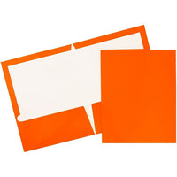 JAM PaperMD – Chemises de présentation lustrées à deux pochettes, orange, 50/paquet-Chemises en papier cartonné orange lustré