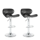 CorLiving™ - Tabouret de bar courbé anatomique et ajustable, similicuir noir, ensemble de 2-Ces tabourets ajoutent un peu de piquant à tout bar ou îlot de cuisine.