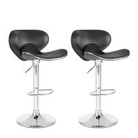 CorLiving™ - Tabouret de bar courbé anatomique et ajustable, similicuir noir, ensemble de 2-Ces tabourets ajoutent un peu de piquant à tout bar ou îlot de cuisine.