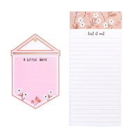 Gartner Studios - Bloc-notes pour listes - 9 x 4 - Floral - Paquet de 2-Deux blocs-notes pour listes