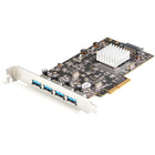 StarTech - Carte PCIe USB 4 ports-Hautes performances: carte pcie usb avec 4 ports superspeed usb-a, 2 contrôleurs asm3142 avec une bp totale de 20 gb/s sur 4 ports (jusqu'à 10 gb/s par port), usb 3.1 gen 2/usb 3.2 gen 2x1, version améliorée de notre carte usb populaire pexusb314a2v