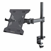 StarTech - Plateau articulé pour ordinateur portable ou support de bureau pour bras de moniteur-Offre un grand nombre de réglages tels que l'inclinaison à 45 degrés, le pivotement à 90 degrés, la rotation à 360 degrés et le réglage de la hauteur le long du poteau