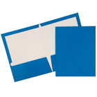 JAM PaperMD – Chemises de présentation à 2 pochettes plastifiées et lustrées, bleu, 25/paquet-Chemises en papier cartonné bleu lustré