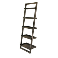 Winsome – Étagère penchée Bailey de 5 niveaux, noir-Étagère penchée contemporaine de 5 niveaux pour les livres, les CD et la présentation, de Winsome Wood