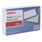 Staples - Fiches blanches lignées, 5 po x 8 po-Fiches durables à bords coupés avec précision