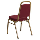 Flash Furniture – Chaises empilables Hercules de la série trapézoïdale avec motifs bourgogne et cadre en or, 4/pqt-Conception à dossier trapèze