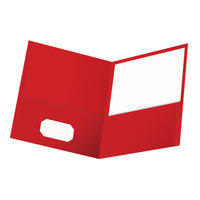 Portfolio à deux pochettes Oxford – rouge-Personnalisable grâce à une fente pour carte professionnelle