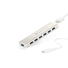 j5create – Concentrateur 7 ports USB type-C (JCH377)-Le concentrateur 7 ports USB 3.0 SuperSpeed haute performance type-C JCH377 permet de brancher jusqu'à 7 appareils USB 3.0 en simultané à une vitesse de transmission de 5 Gbit/s, tout en offrant une connecticvité et un support pour les plus anciens appareils USB 2.0 (480 Mbit/s) et USB 1.1 (12 Mbit/s).