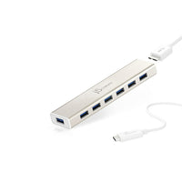 j5create – Concentrateur 7 ports USB type-C (JCH377)-Le concentrateur 7 ports USB 3.0 SuperSpeed haute performance type-C JCH377 permet de brancher jusqu'à 7 appareils USB 3.0 en simultané à une vitesse de transmission de 5 Gbit/s, tout en offrant une connecticvité et un support pour les plus anciens appareils USB 2.0 (480 Mbit/s) et USB 1.1 (12 Mbit/s).