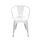 Nicer Furniture - fauteuil empilable industriel de style Tolix A - blanc - paquet de 2-Chaise à accoudoirs pour intérieur/extérieur