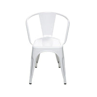 Nicer Furniture - fauteuil empilable industriel de style Tolix A - blanc - paquet de 2-Chaise à accoudoirs pour intérieur/extérieur