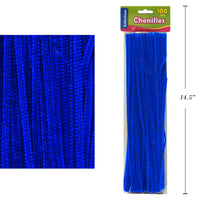 Selectum - Cure-pipes en chenille 12 po - Bleu Fonce - Paquet de 100-Blue fonce