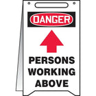 Accuform Signs - Panneaux Fold-Ups « Persons Working Above », Anglais Avec Pictogramme-Type d'affichage Vertical