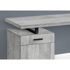 Monarch Specialties - 7763 Bureau 48 po L - Gris Orientation Gauche Ou Droite-Poignées de tiroir, support de bureau et pied en métal robuste en forme de U finis en noir contrastante