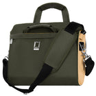 Estarer Sac Ordinateur Portable 13.3 po Homme Toile Vintage Sacoche pc Bureau Mallette Messenger Bandoulière Laptop, Forêt Verte-Deux poches sur le panneau avant