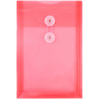 JAM Paper - Enveloppes en plastique avec fermeture à bouton et cordon - Extrémité ouverte - 6,25 x 9,25 - Rouge - Paquet de 12-La couleur rouge