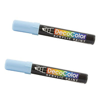 JAM Paper Marqueurs de Peinture Acrylique à Pointe Biseautée, Aquamarine, 2 / paquet (526315AQa)-Couleur :  Aquamarine / bleu clair