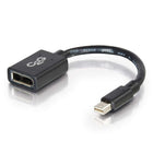 C2G - Convertisseur d'adaptateur Mini Displayport mâle vers Displayport femelle 6 pouces, noir (54303)-Adaptateur Convertisseur