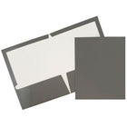 JAM Paper Chemises de présentation lustrées avec deux pochettes, gris, 12/paquet-1,2 lb