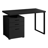 Monarch Specialties - 7645 Bureau 48 po L - Gris Moderne/Metal Noir/Face L/R-Un bureau d'ordinateur moderne de 48 pouces de long dans un style moderne, avec une configuration réversible pour une installation à gauche ou à droite, parfait pour créer un espace de travail fonctionnel dans votre bureau à domicile.