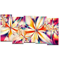 Designart – Impression abstraite sur toile, rose cristallisé, 5 panneaux (PT3013-1084)-Impression