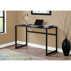 Monarch Specialties - 7379 Bureau 48 po L - Metal Noir/Verre Trempe Noir-Idéal pour un ordinateur portable