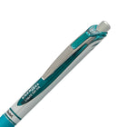 Pentel - Stylo gel EnerGel remplissable avec prise - Rétractable - 0,7 mm - Encre turquoise-Turquoise avec accents métalliques et clip de poche en métal