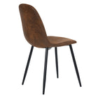 FurnitureR - Chaise de salle à manger, brun, suède Charlton, paq./4-Pieds en métal