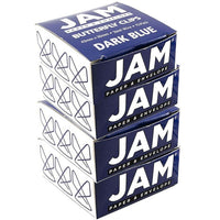 JAM Paper - Trombones croisés, bleu foncé, 4 paquets de 15 (332BYBUG)-Trombones croisés bleu foncé