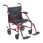 Drive Medical - Fauteuil de transport ultra léger Fly-Lite, bordeaux-Bordeaux, aluminium