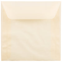 JAM Paper Enveloppes translucides carrées de 6 x 6 po, Ocre printanière, 50/paquet-Enveloppe translucide couleur ocre printanière
