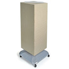 Azar Displays – Présentoir de sol à panneaux perforés emboîtables sur 4 côtés à roulettes, 40 x 14 x 14 po, amande (701436-ALM)-Pivote sur une base carrée à roulettes