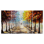 Designart – Paysage de forêt imprimé sur une toile, allons-nous promener, 4 panneaux (PT3501-271)-Impression