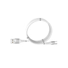 CJ Tech - Câble de recharge micro USB avec gestion de câble magnétique 6 pi - Blanc-Le rangement du câble est facilité grâce aux bandes magnétiques