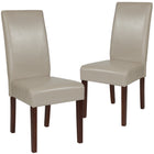 Flash Furniture - Chaise Parsons en cuir LeatherSoft beige de la série Greenwich-Rembourrage en cuir beige