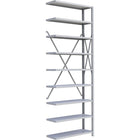 Metalware – Étagère enclenchable RK404, 9 tablettes, 36 x 24 x 100 (po), gris pâle-Système de tablettes ajustables offrant un espace de rangement solide, mais économique qui convient à vos besoins