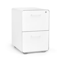 Poppin Stow-2 tiroir classeur, blanc avec Glides ou roulettes-Stow 2-Drawer, détient lettres et légal
