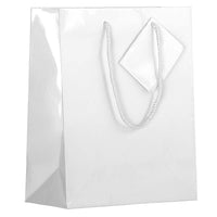 JAM Paper Sacs-cadeaux lustrés, format moyen, 8 x 4 x 10 po, blanc, 6/paquet (672GLwha)-Sac-cadeau lustré