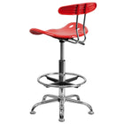 Flash Furniture – Tabouret de dessinateur avec siège tracteur éclatant de 30,5 po, tomate cerise (LF215CHYTOMATO)-Construction en polymère haute densité