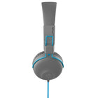 JLab Studio Casque D'Écoute, Gris / Bleu-Coussins en cuir et en mousse ultra-peluches