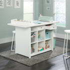 Sauder 60"W La Collection Craft Pro Series Table pour travaux - Finition White-  Les tiroirs sont amovibles et peuvent fonctionner comme un plateau