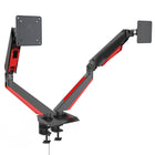 ShoppingAll - Support de bureau pour moniteur de jeu, entièrement réglable, à ressort à gaz, rouge-Peut accueillir deux moniteurs 13"-32" avec des trous de montage VESA de 75mm x75mm ou 100mm x 100mm, supporte un poids jusqu'à 17,6lb/8kg.