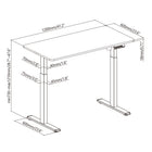 Ezywork - Bureau debout électrique à pièce entière - Cadre noir / Dessus noir-Taille du bureau : 47,3" L x 23,6" P (120 cm x 60 cm)